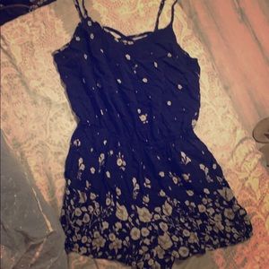 Blue romper with flowers